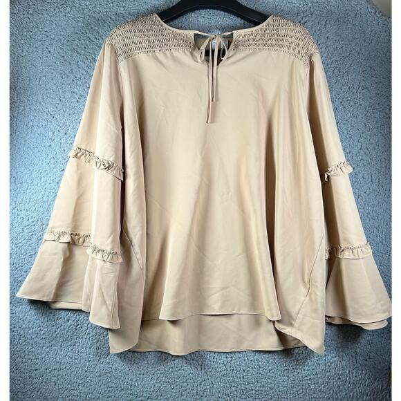 Cato Top Womens Plus Size 22 Brown Pullover Blouse Boho Career Wear Lightweight - Picture 2 of 7